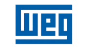 Logo da WEG, parceira da BF Automação especializada em automação industrial, motores elétricos e soluções de eficiência energética.